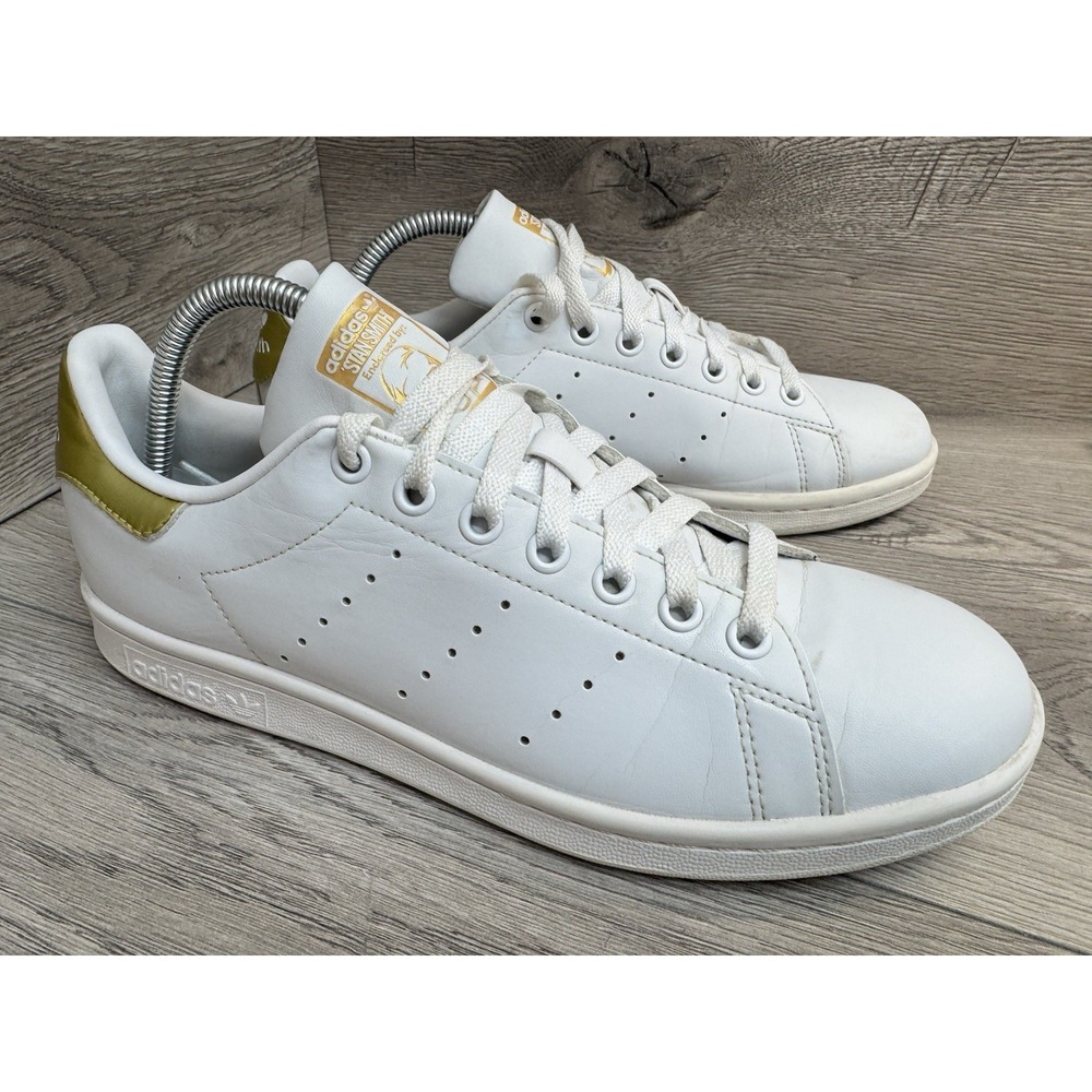 Adidas Stan Smith US 9 Cloud White / Gold Metallic Women's Shoes Sneakers